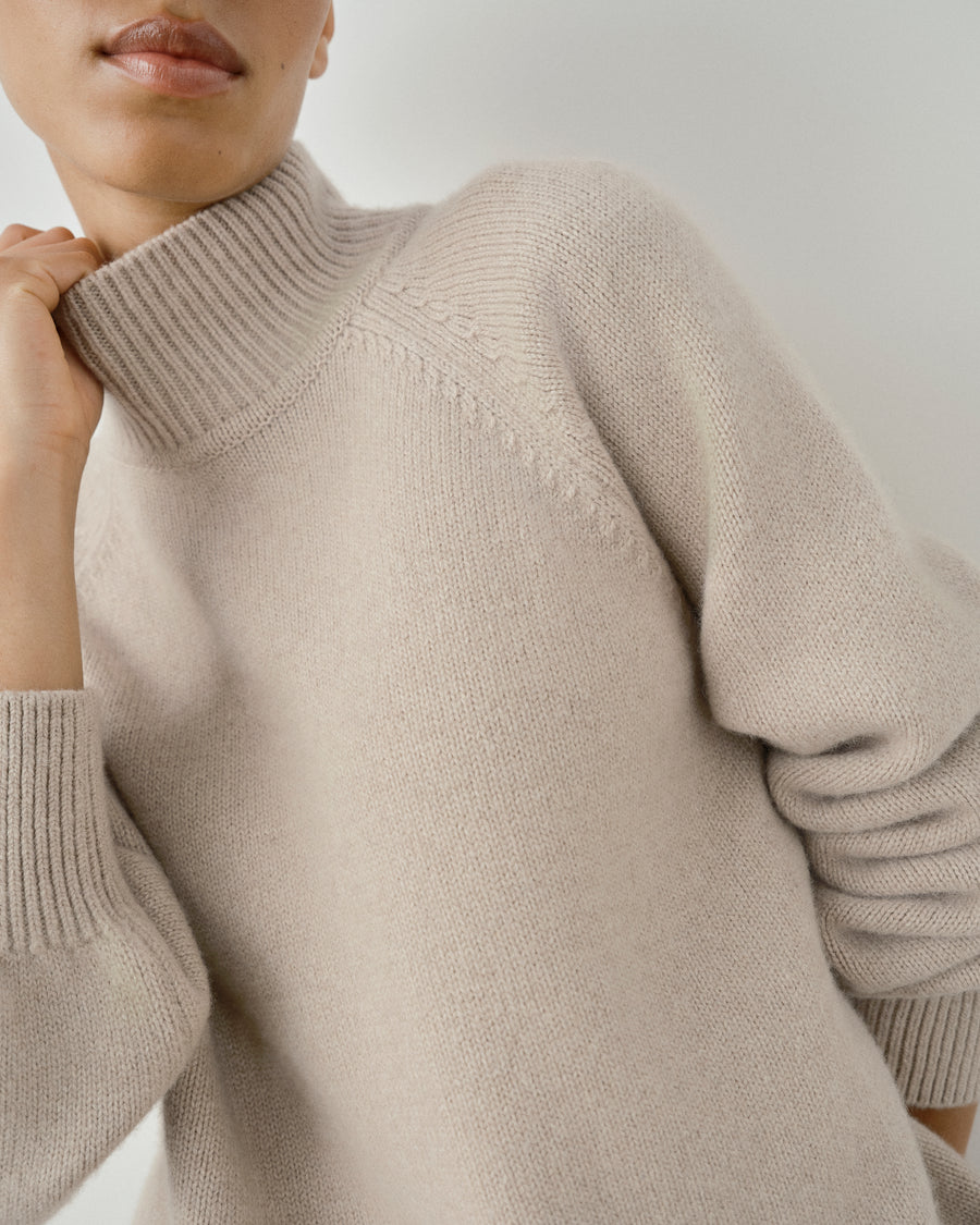High Neck Sweater in Merino Wool Cashmere