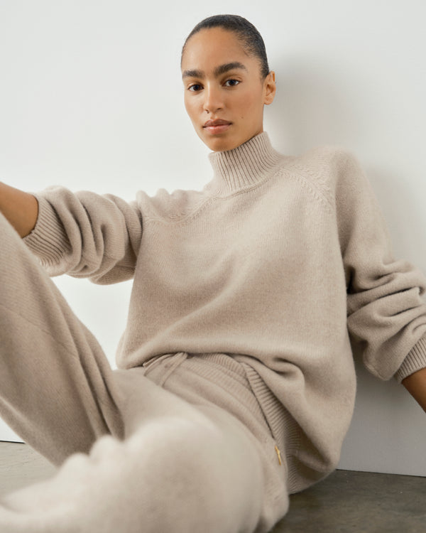 High Neck Sweater in Merino Wool Cashmere