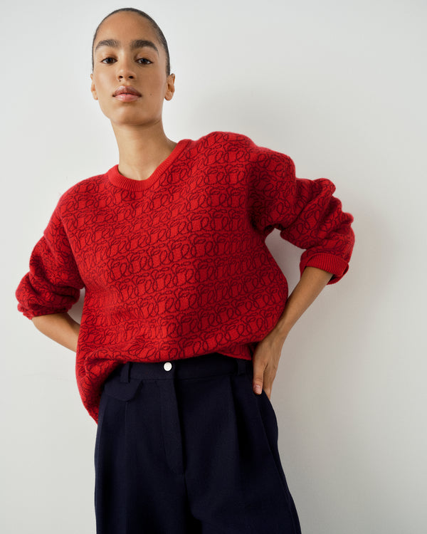 Reversible Jacquard Cashmere Sweater