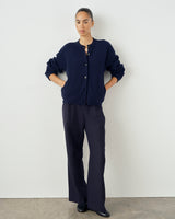 Ribbed Merino Bomber Cardigan