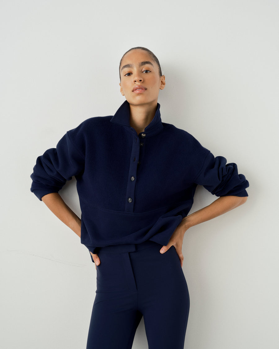 Panelled Polo Sweatshirt