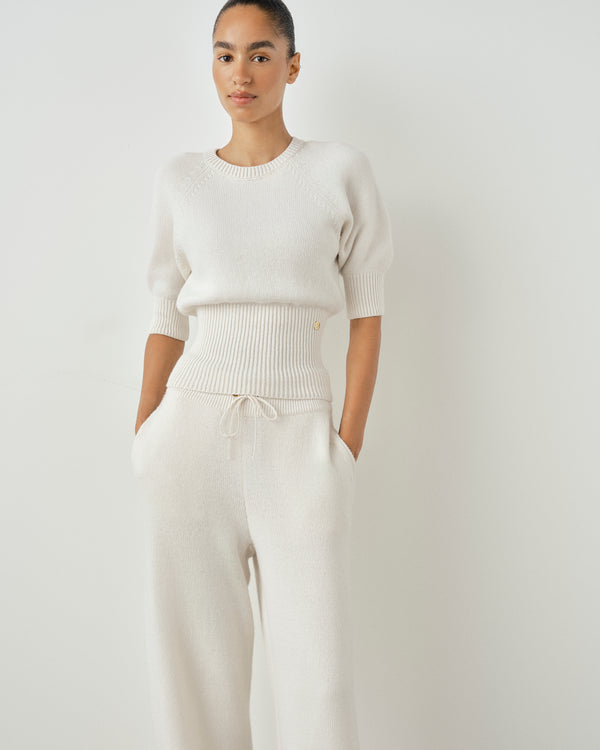 Puff Sleeve Sweater in Merino Wool Cashmere