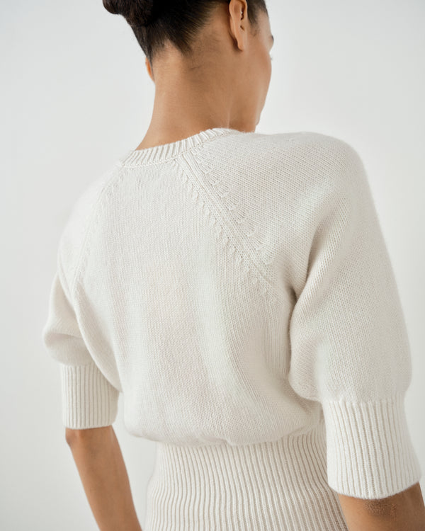 Puff Sleeve Sweater in Merino Wool Cashmere