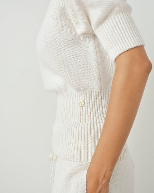 Puff Sleeve Sweater in Merino Wool Cashmere