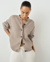 Ribbed Merino Bomber Cardigan