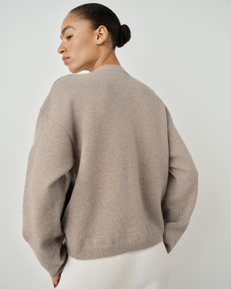 Ribbed Merino Bomber Cardigan
