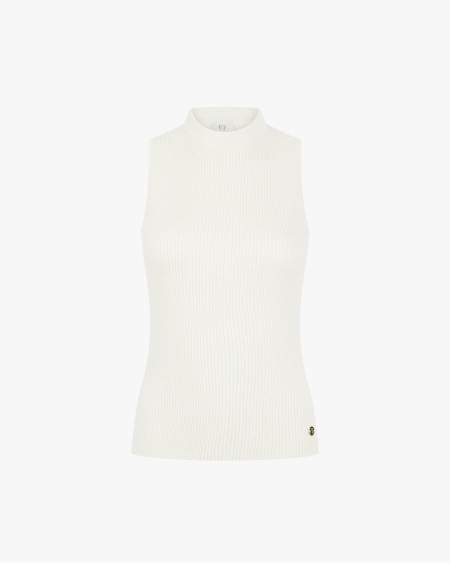 Ribbed Vest in Cotton Cashmere