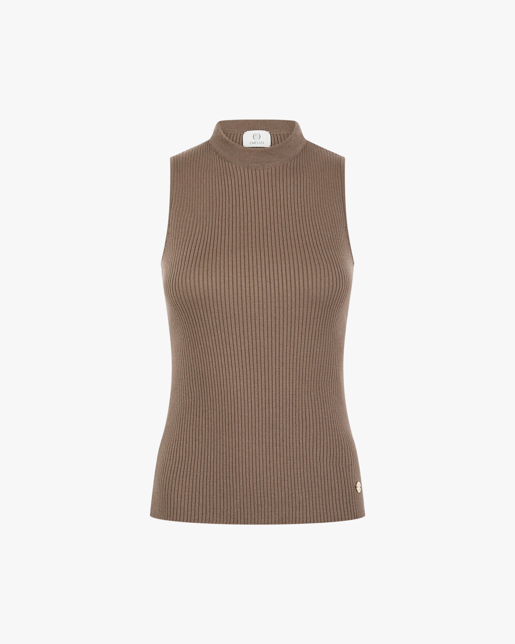 Ribbed Vest in Cotton Cashmere
