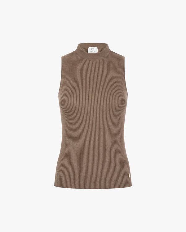 Ribbed Vest in Cotton Cashmere