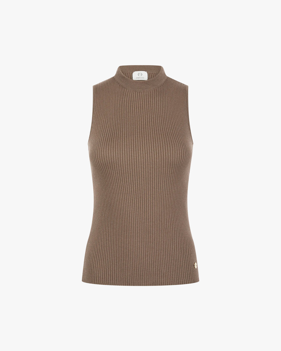 Ribbed Vest in Cotton Cashmere