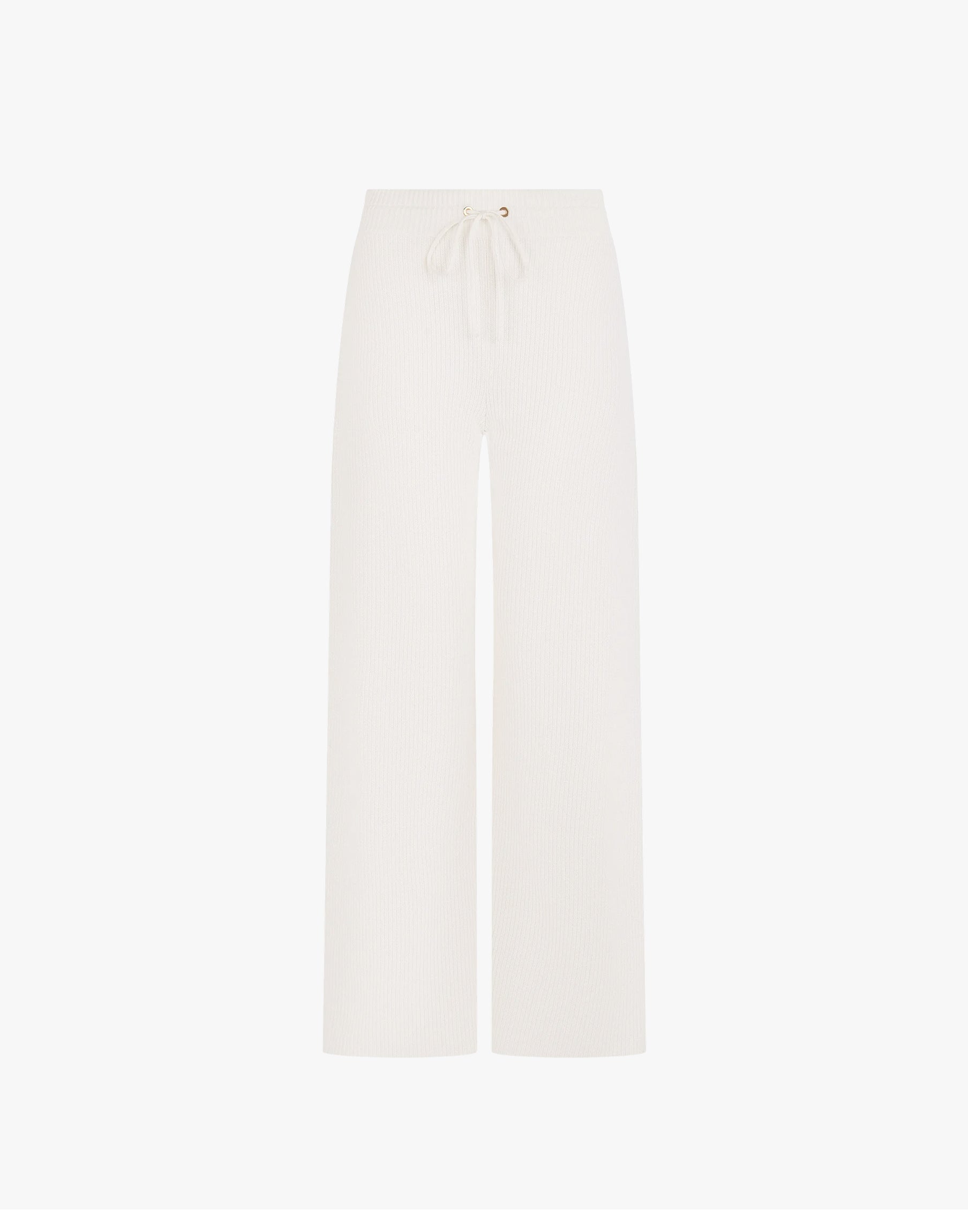 Ribbed Wide-Leg Trouser in Cotton Cashmere
