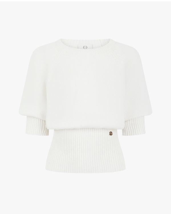 Puff Sleeve Sweater in Merino Wool Cashmere