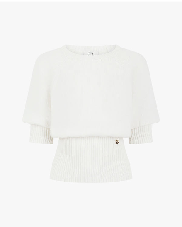 Puff Sleeve Sweater in Merino Wool Cashmere