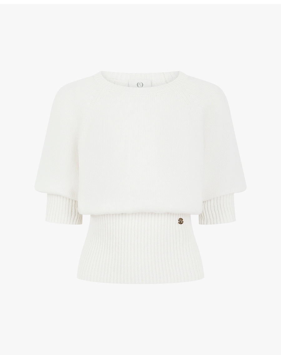 Puff Sleeve Sweater in Merino Wool Cashmere