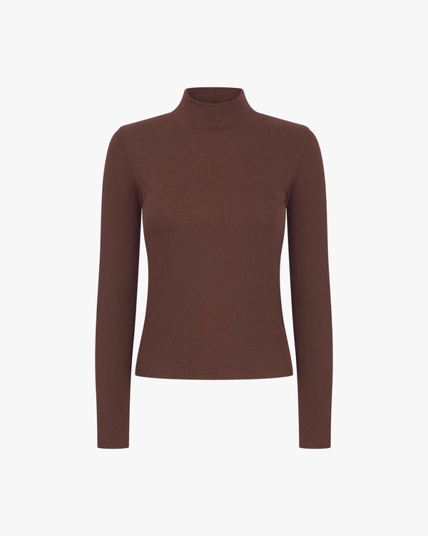 Ribbed Turtleneck in Lyocell Cotton