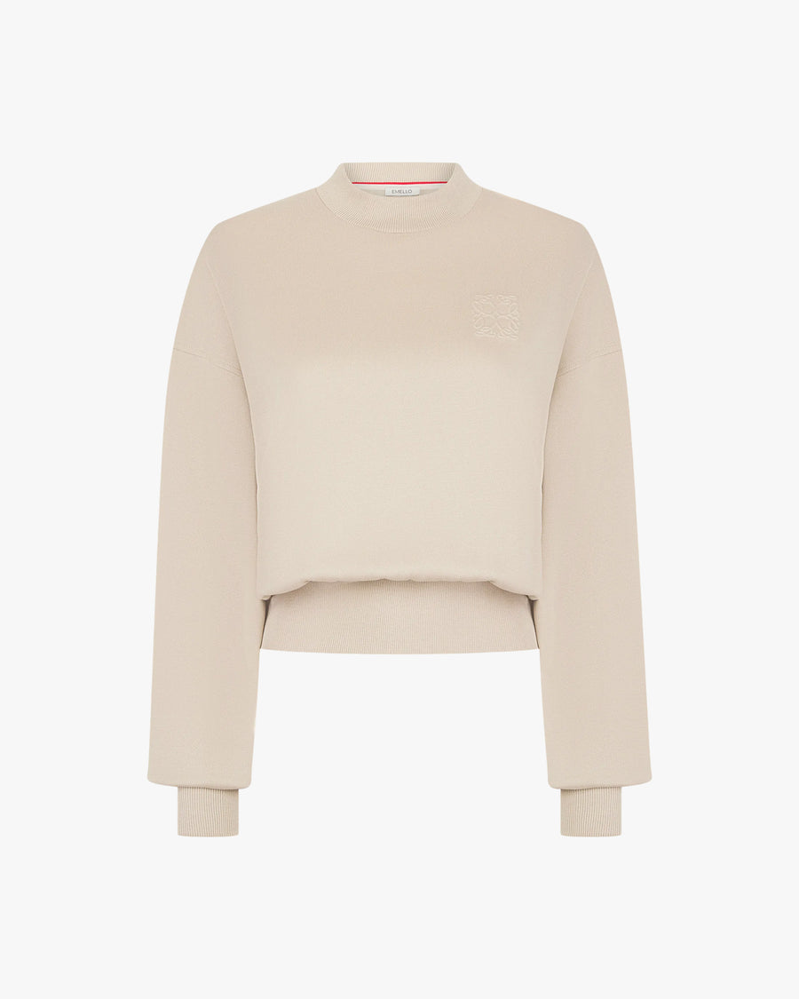 Sweatshirt With Debossing in Lyocell