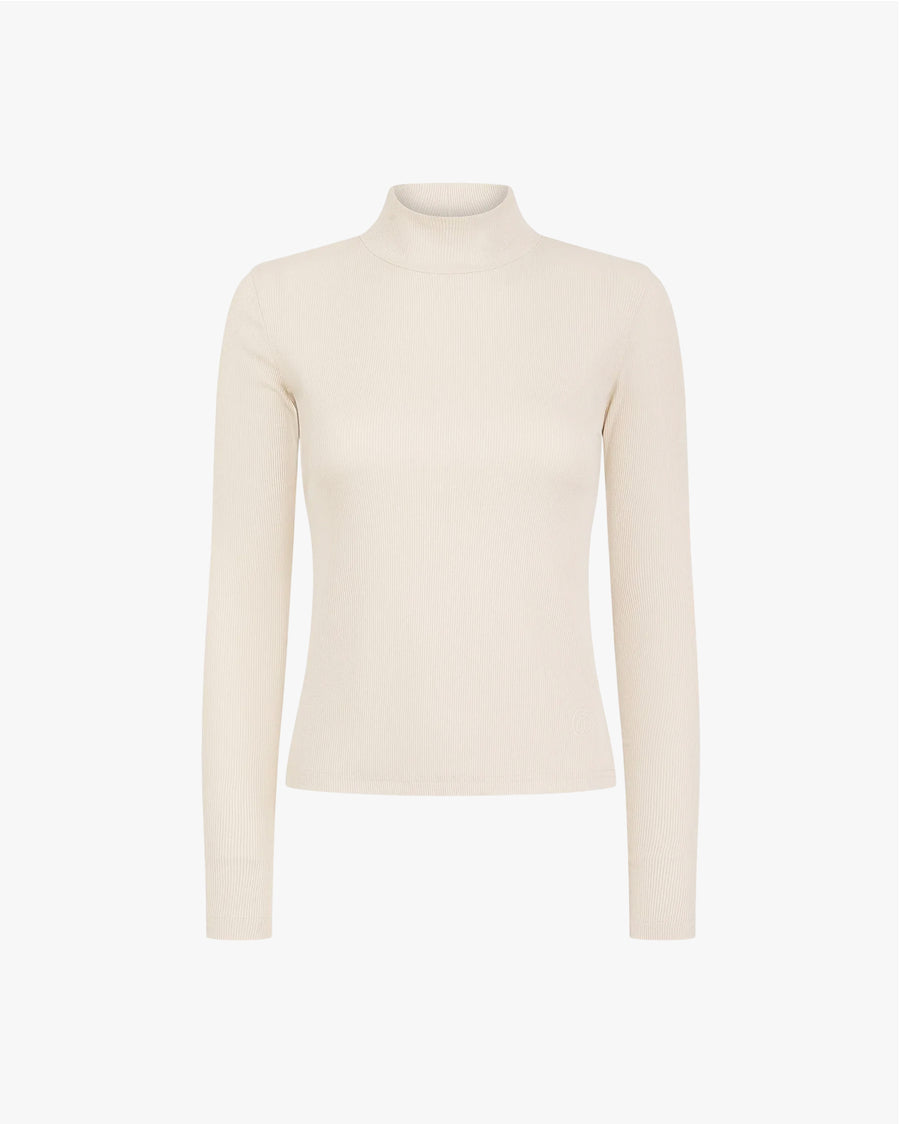 Ribbed Turtleneck in Lyocell Cotton