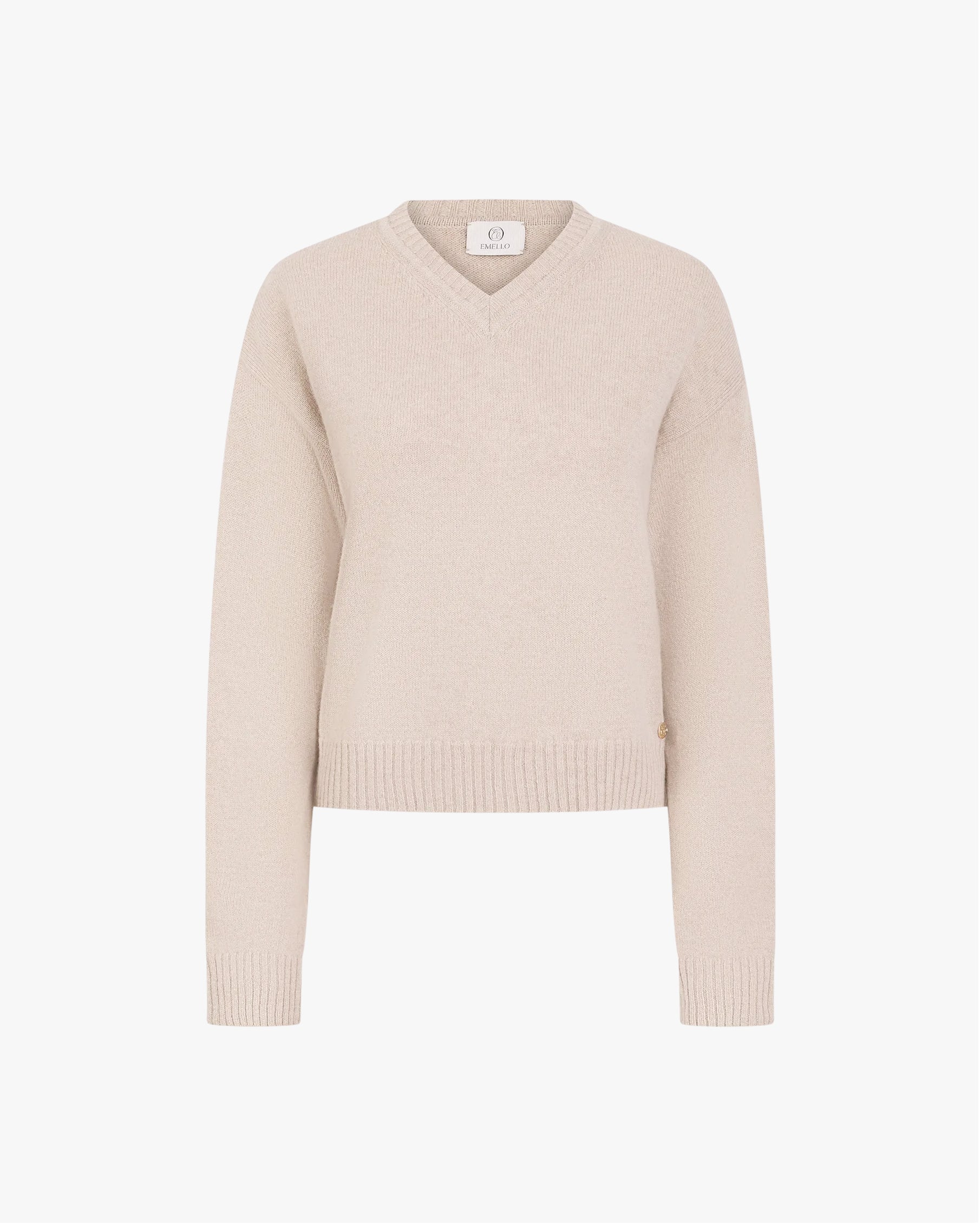 V Neck Sweater in Merino Wool Cashmere