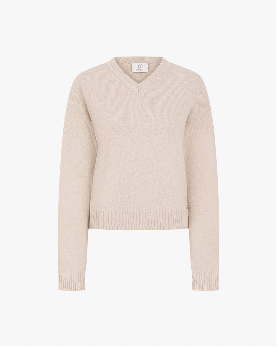 V Neck Sweater in Merino Wool Cashmere