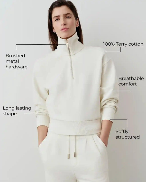 Quarter-Zip Funnel-Neck Sweatshirt
