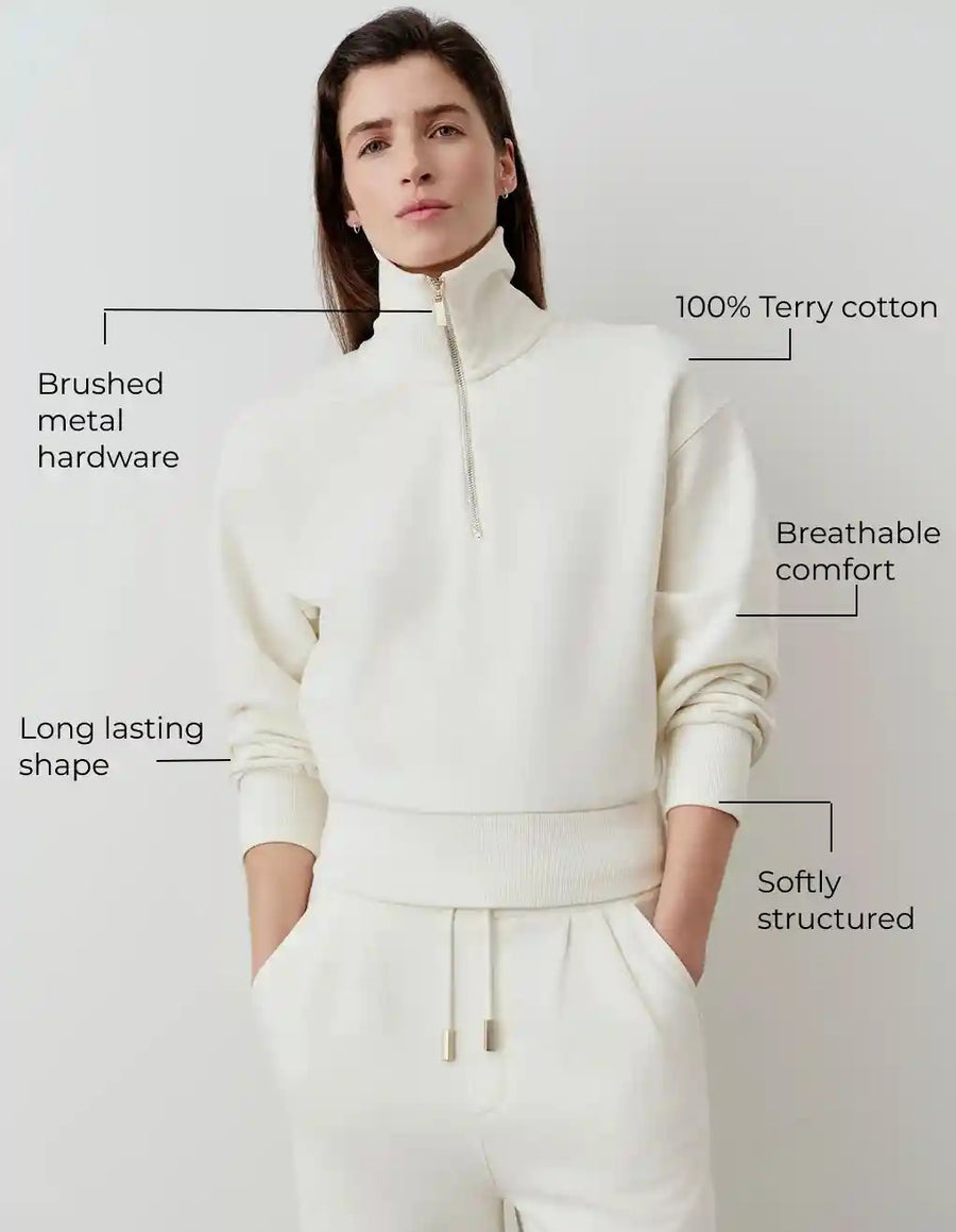 Quarter-Zip Funnel-Neck Sweatshirt