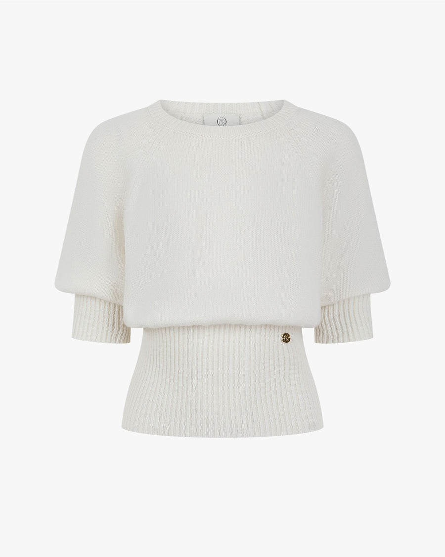 Puff Sleeve Sweater in Merino Wool Cashmere