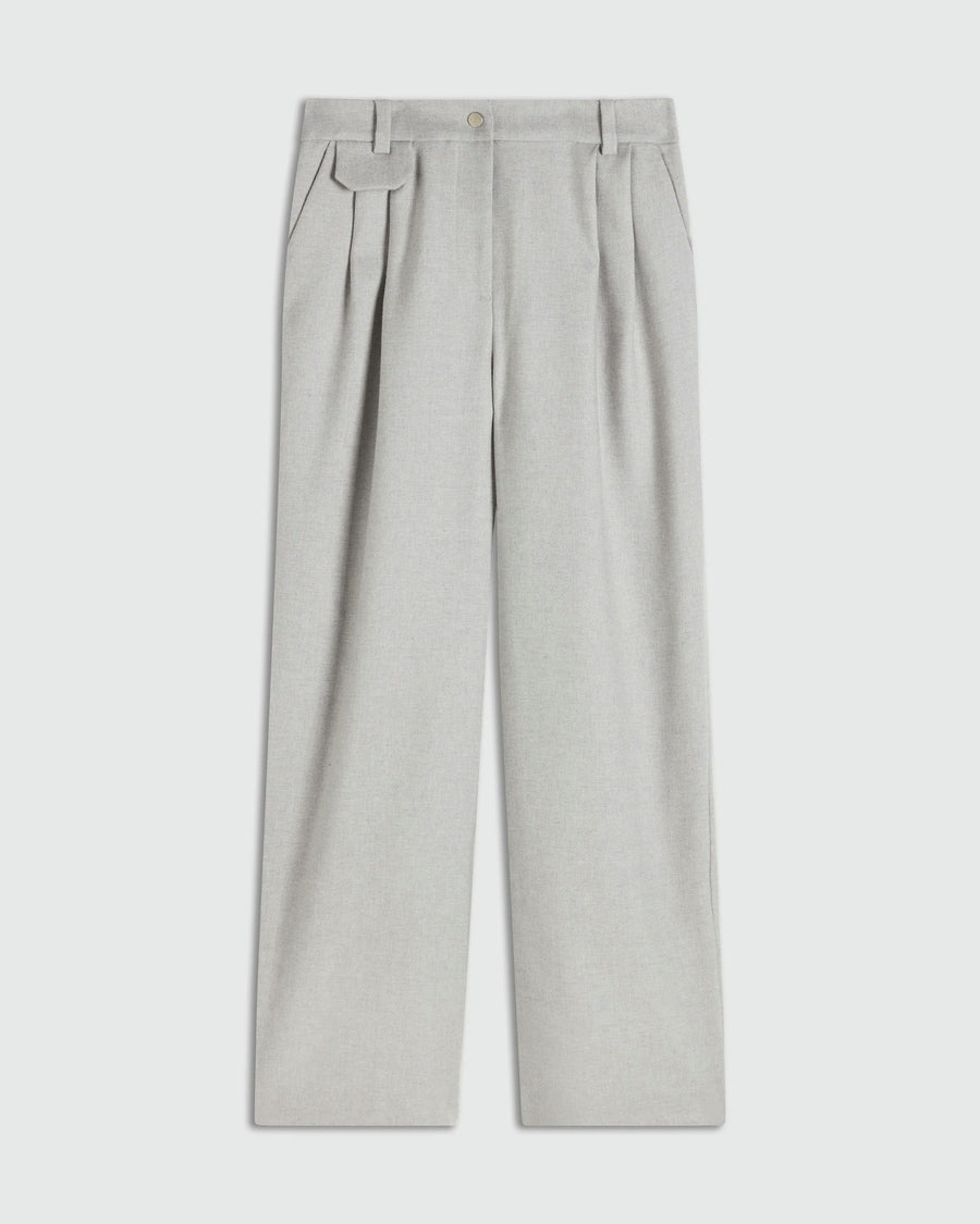 Pleated Wool Twill Trousers