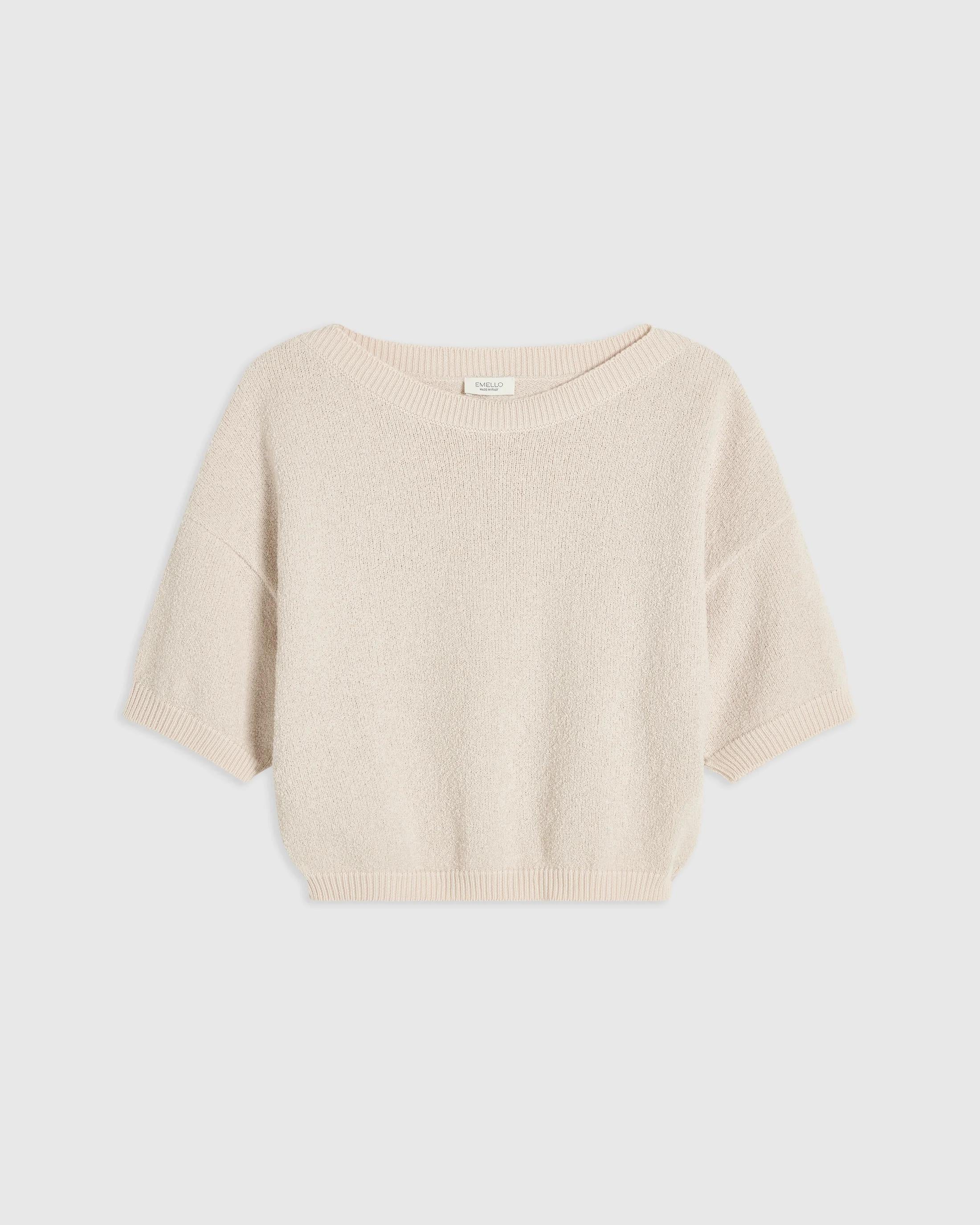 Bouclé Boat Neck Top