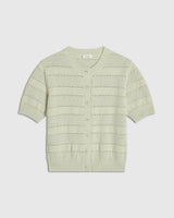 Bouclé Knit Short Sleeve Cardigan