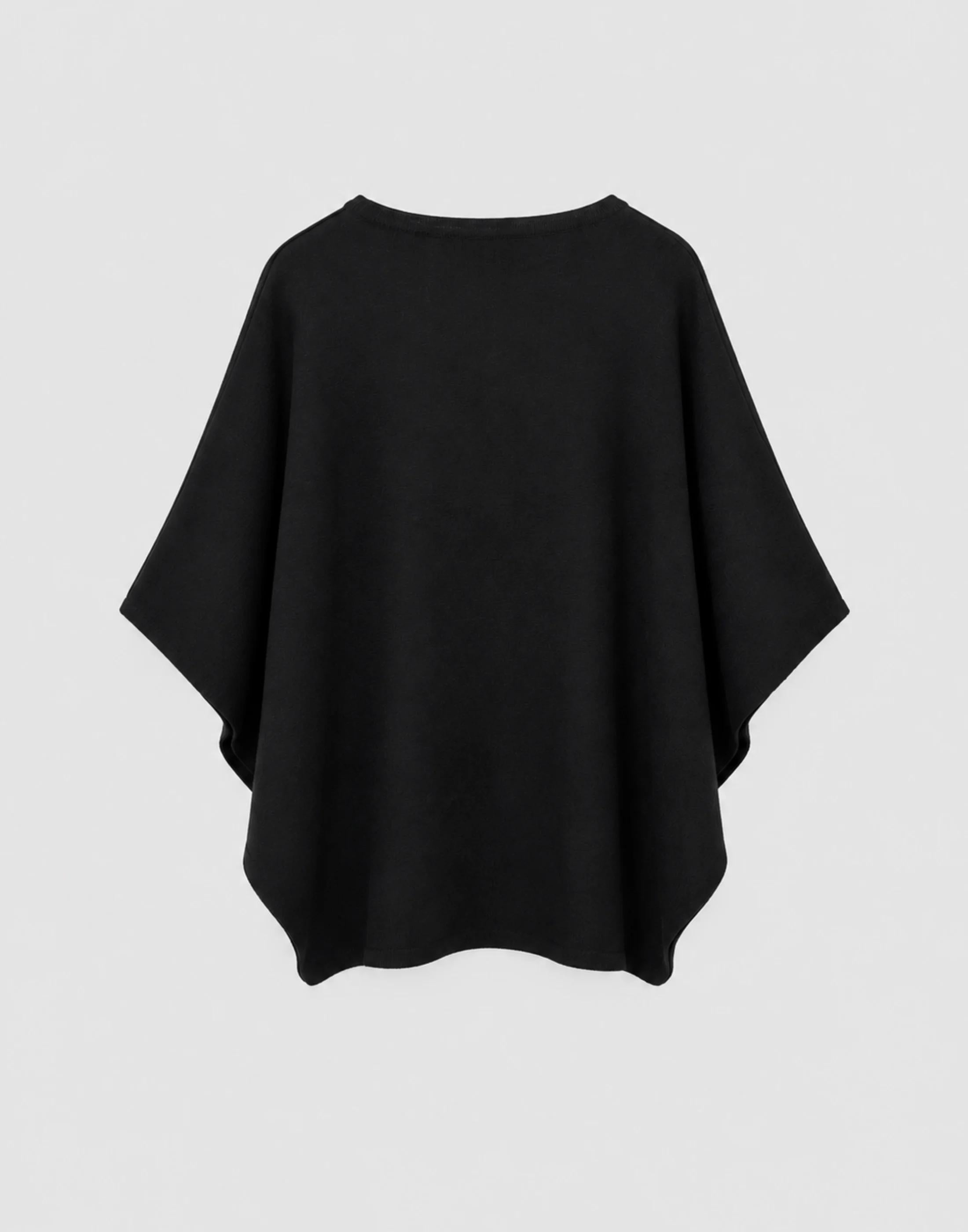 HEVE Layer Cape BL ブラック Reversible Merino Wool Jacquard Cape in Black – Emello
