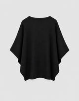 Reversible Jacquard Cape in extrafine merino wool, showcasing a plain-knit finish.