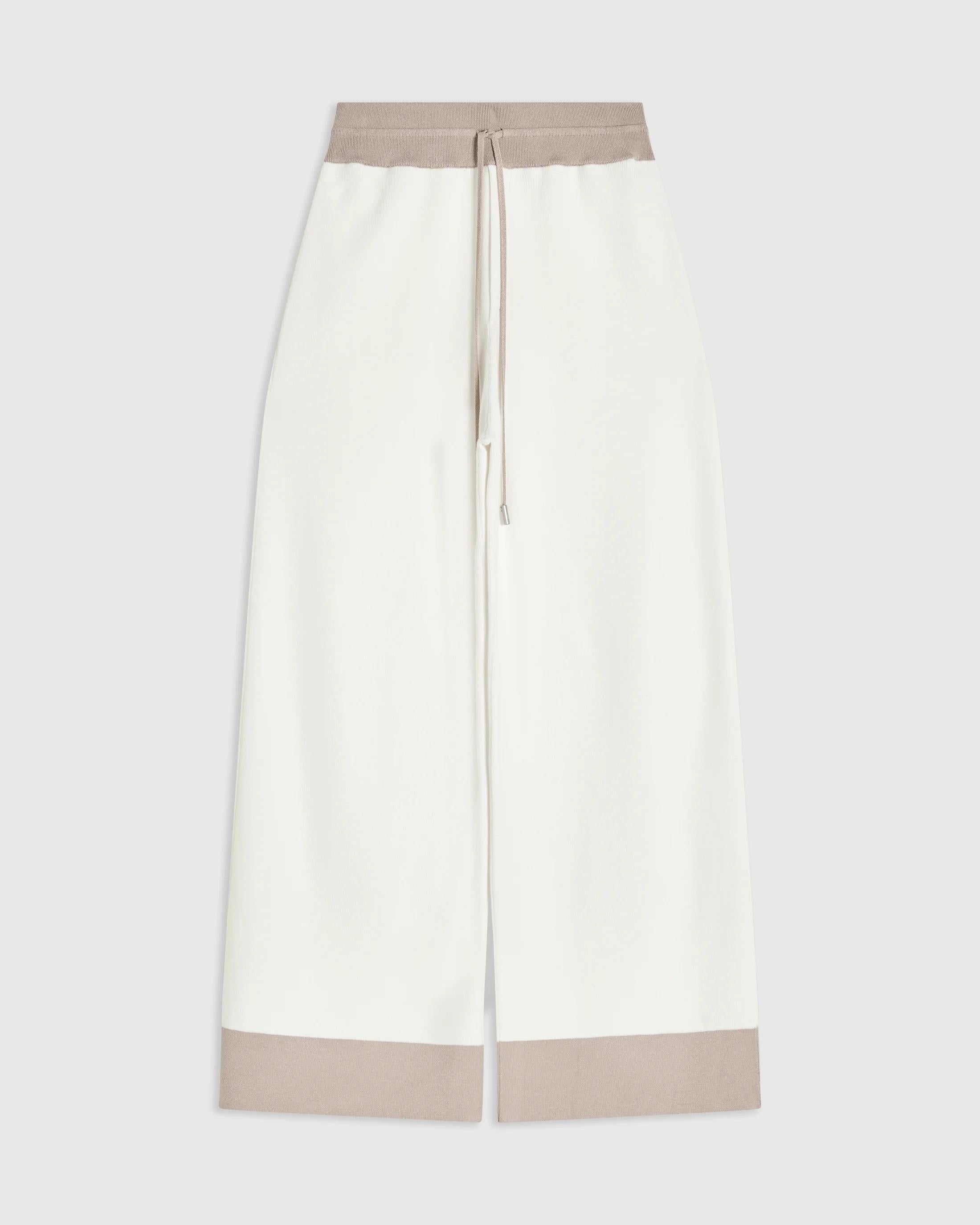 Contrast Hem Wide Leg Trouser