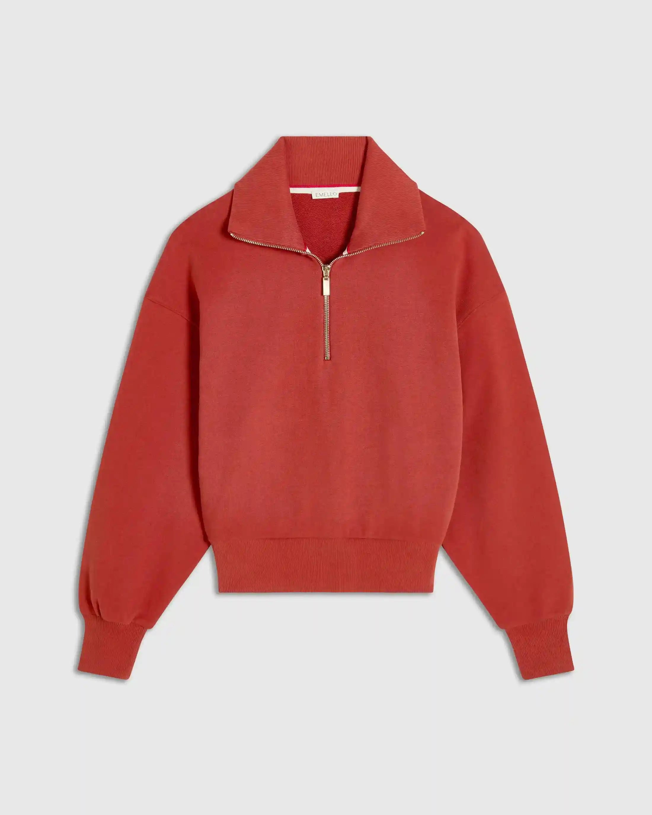 Quarter-Zip Funnel-Neck Sweatshirt