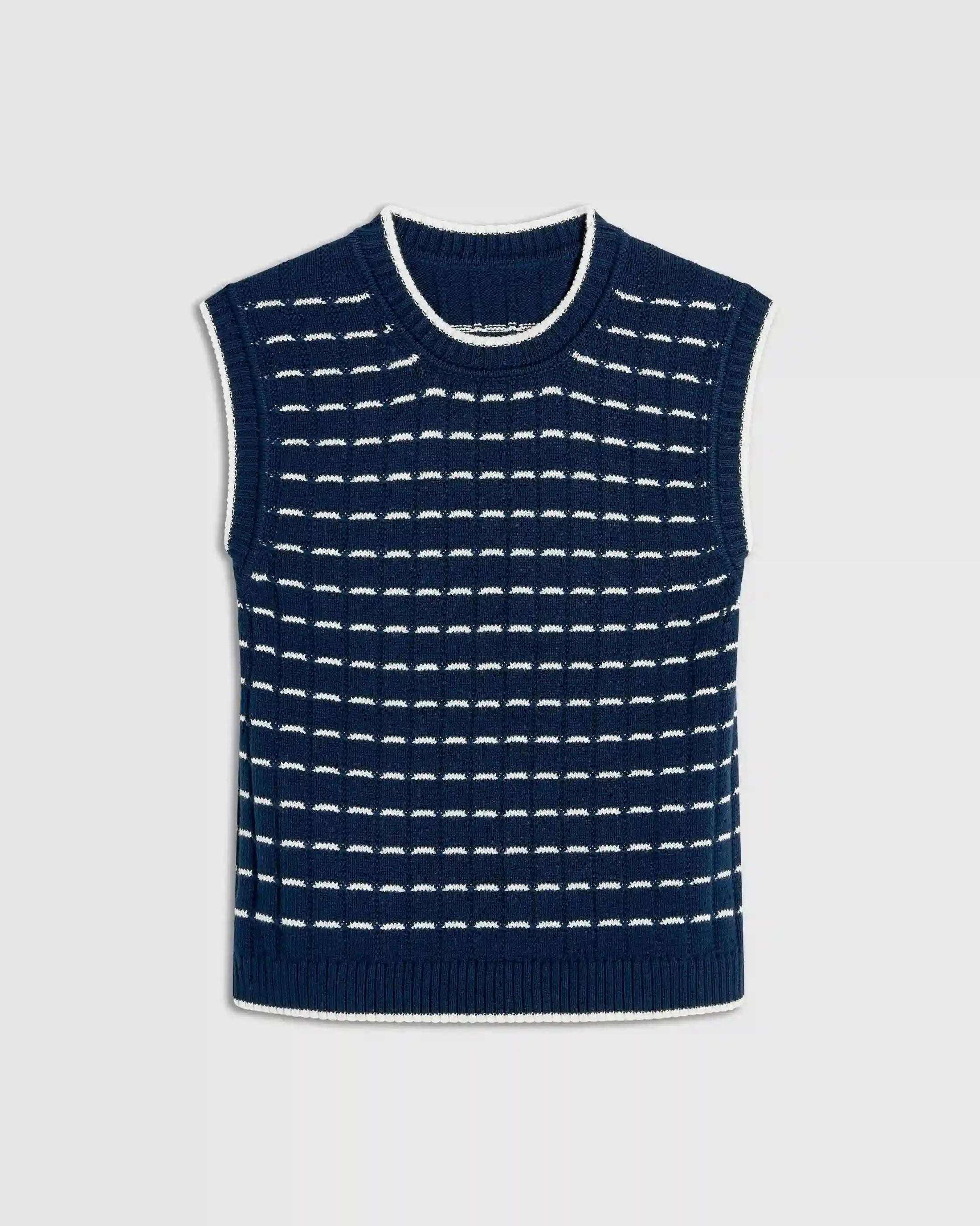 Contrast Pointelle Knit Vest