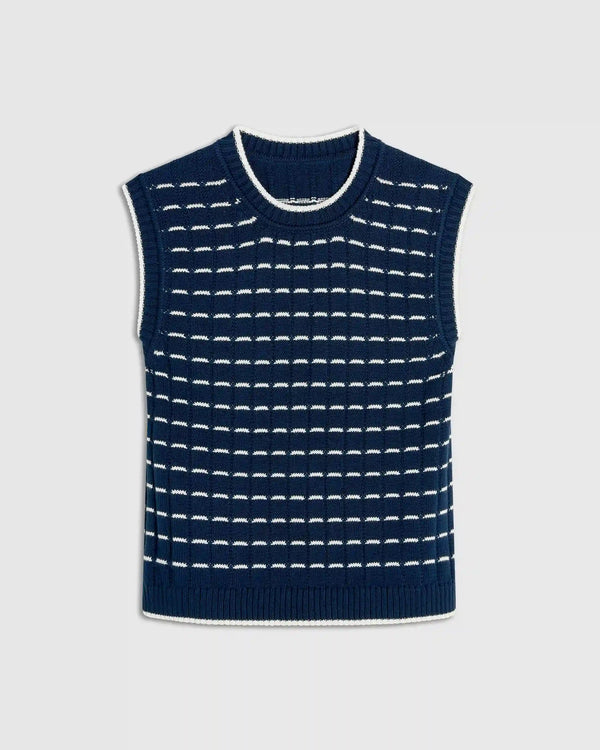 Contrast Pointelle Knit Vest