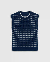 Contrast Pointelle Knit Vest