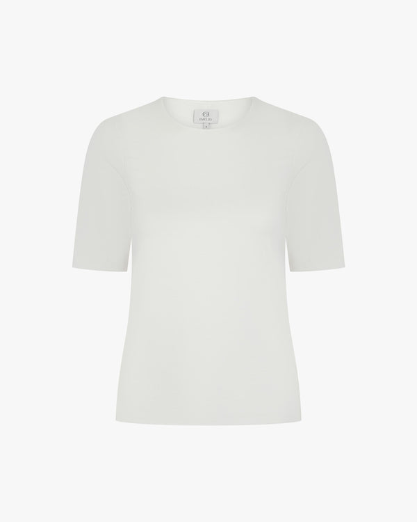 Emello Cream Double-Layer Lyocell Top