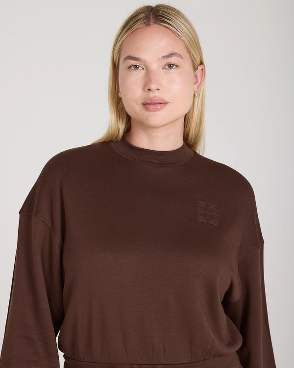 Emello Mello Lyocell Fleece Sweatshirt in Chocolate