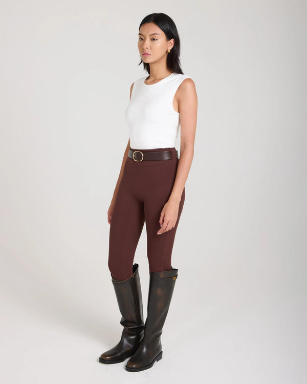 Emello Forma Silky Lyocell Jersey Double-Layer Vest in cream, worn by model.