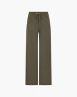 Ribbed Knit Wide-Leg Trouser in Cotton Cashmere