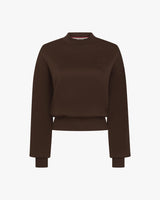 Chicory coffee brown sweatshirt with debossing, relaxed fit, crafted from 100% lyocell