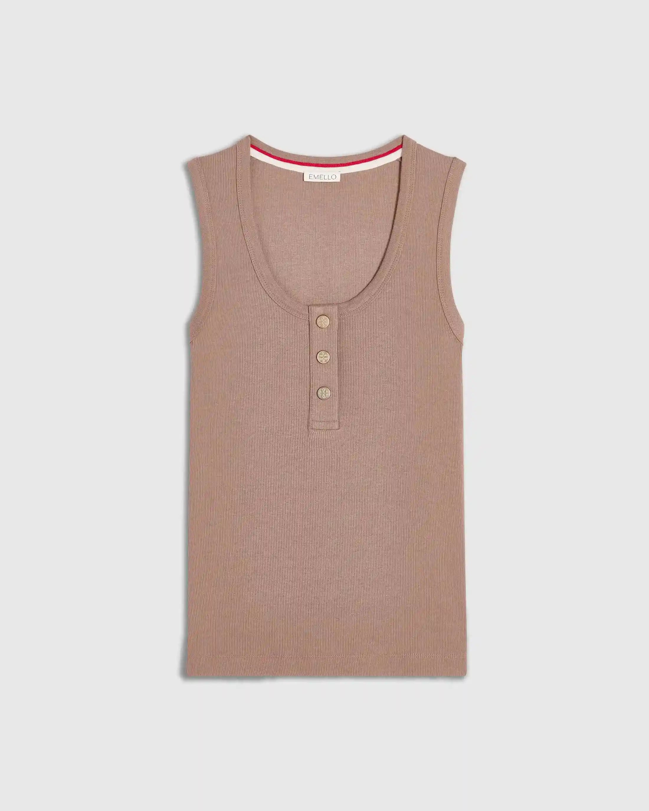Ribbed Popper Tank Top