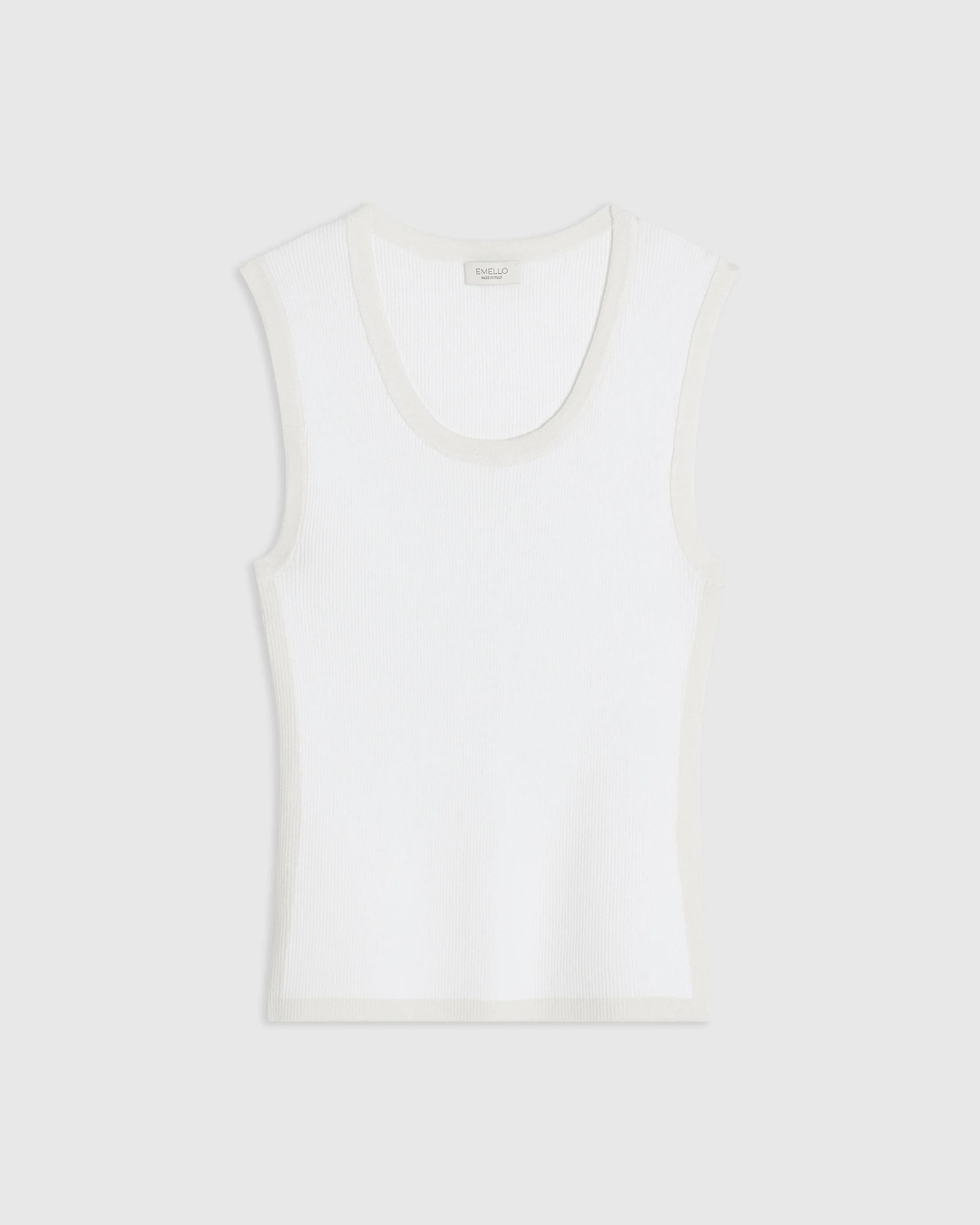 Tonal Ribbed Knit Tank Top