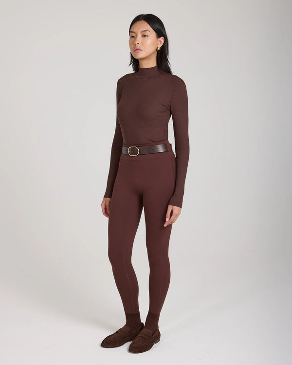 Forma Super Soft Sculpting Leggings With Belt Loops in Chocolate by Emello.