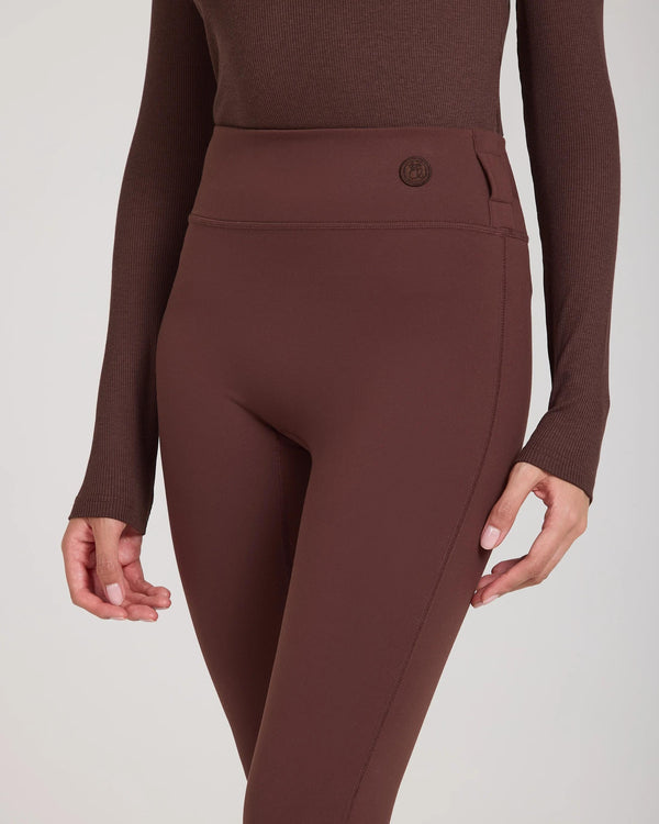 Forma Super Soft Sculpting Leggings in Chocolate with belt loops, showcasing elegant form-fitting design