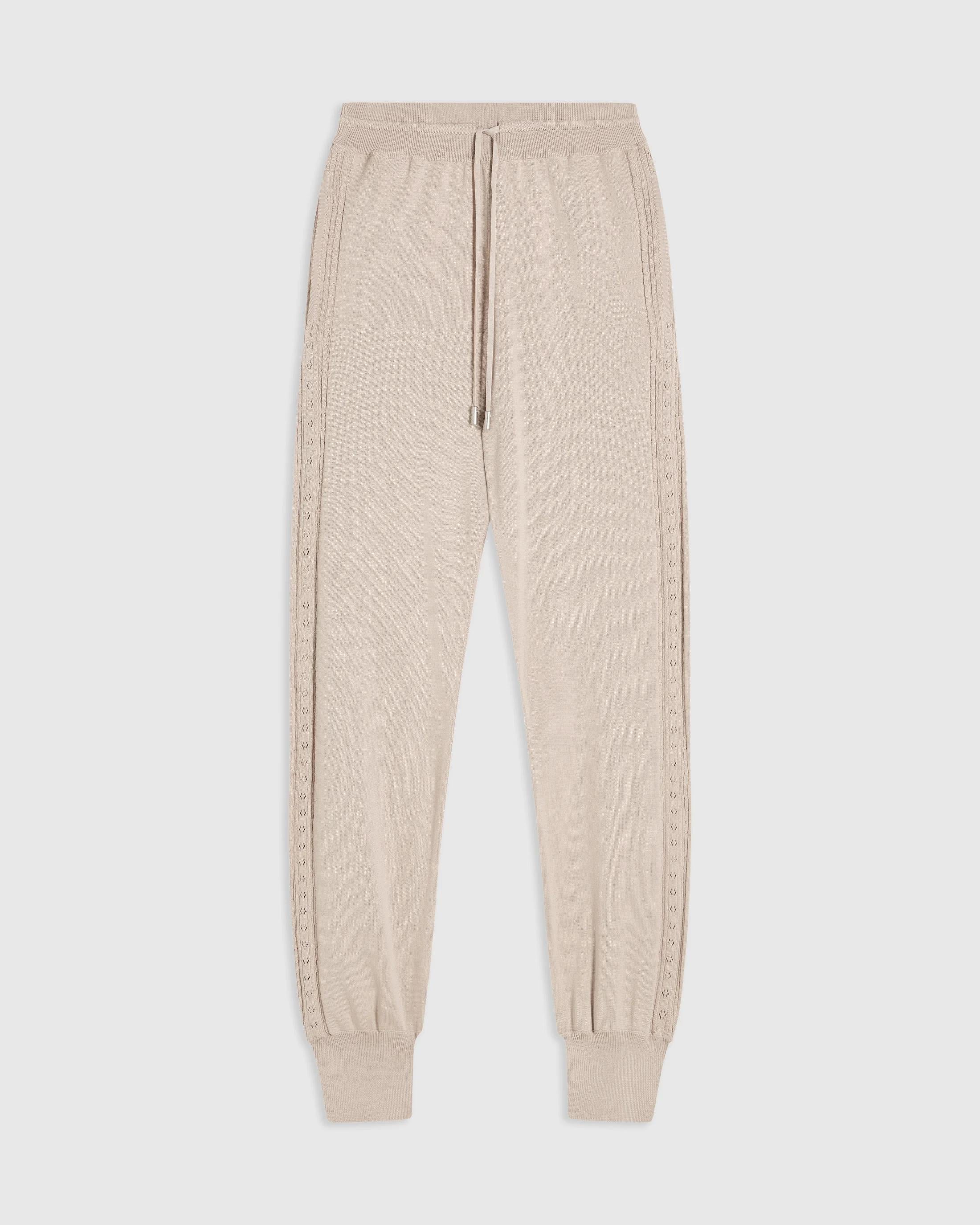 Silk Blend Pointelle Trousers