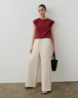 Stripe Knit Wide Leg Trousers