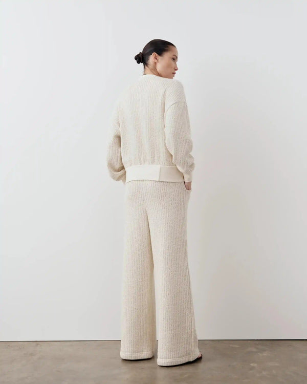 Stripe Knit Wide Leg Trousers