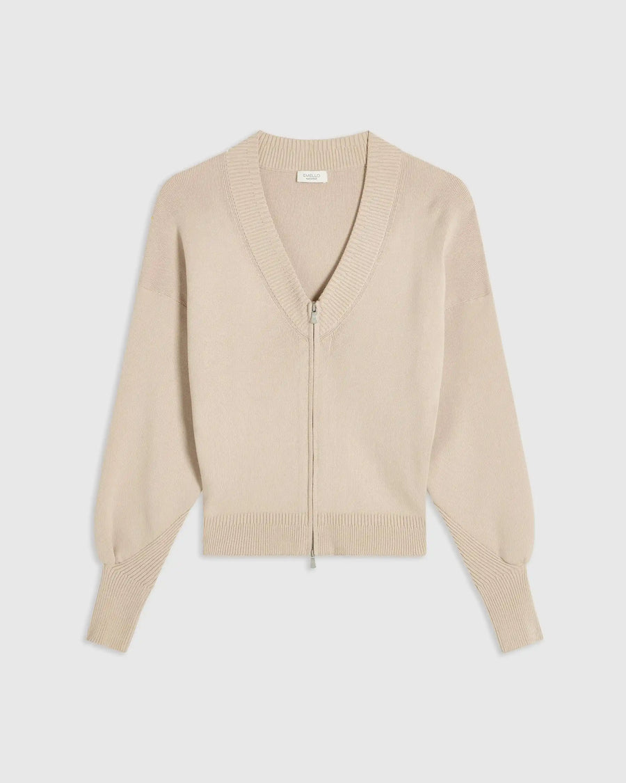 V-Neck Zip Cardigan